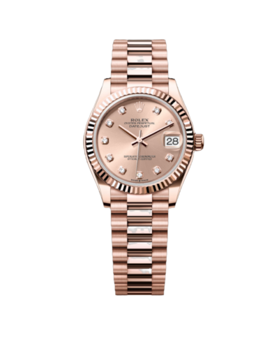 Super Clone Rolex ,Rose-Colour set with Diamonds , 31 mm,Oyster