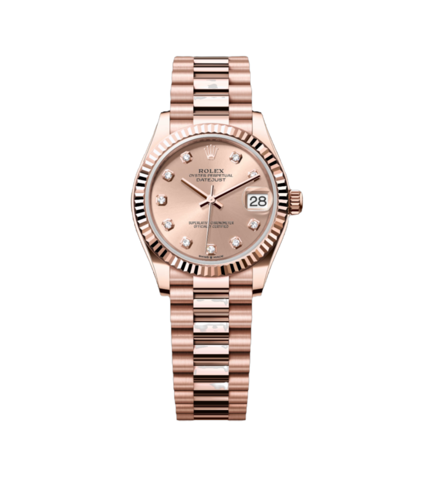 Super Clone Rolex ,Rose-Colour set with Diamonds , 31 mm,Oyster