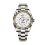 Super Clone Rolex Sky-Dweller Bi-Colour White Dial