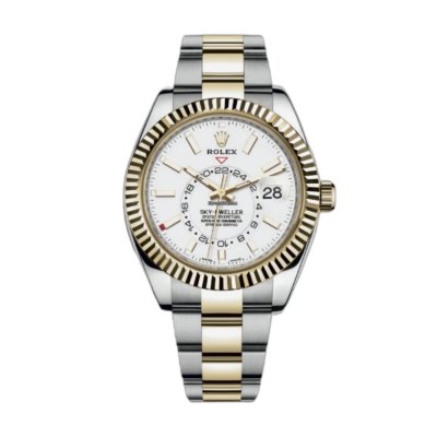 Super Clone Rolex Sky-Dweller Bi-Colour White Dial