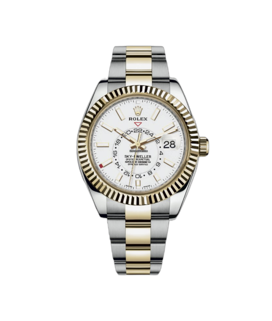 Super Clone Rolex Sky-Dweller Bi-Colour White Dial