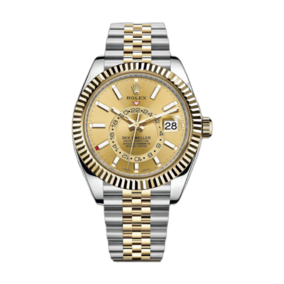 Super Clone Rolex Sky-Dweller Champagne Dial Jubilee