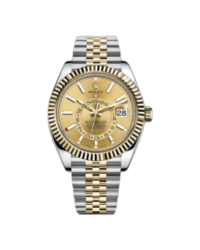 Super Clone Rolex Sky-Dweller Champagne Dial Jubilee