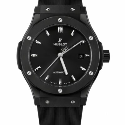 Super Clone Hublot Classic Fusion Black Magic Black Dial Rubber Strap