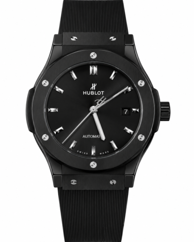 Super Clone Hublot Classic Fusion Black Magic Black Dial Rubber Strap