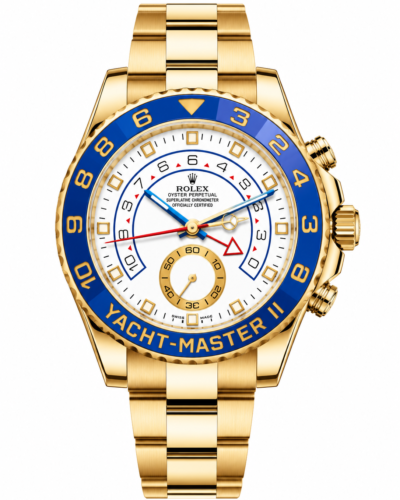 Reduced Rolex Yacht-Master II Yellow Gold Blue Bezel Oyster Bracelet