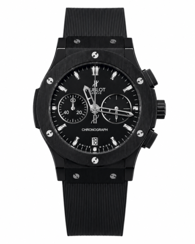 Super Clone Hublot Big Bang Black Ceramic Chronograph Rubber Strap