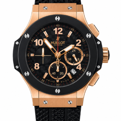 Super Clone Hublot Big Bang Rose Gold Black Carbon Dial Rubber Strap — Image 2