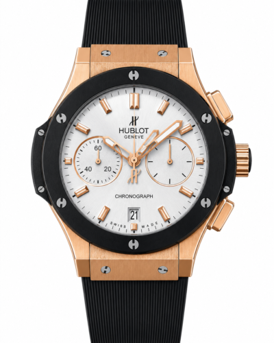 Super Clone Hublot Big Bang Rose Gold White Dial Chronograph Rubber Strap