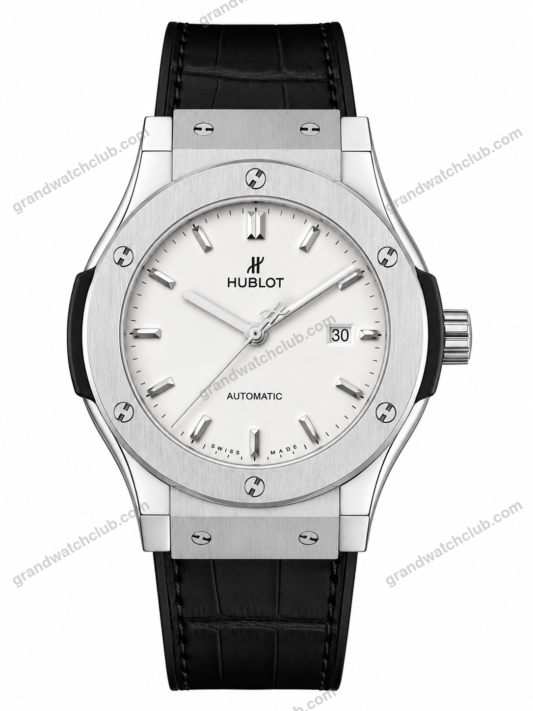 Super Clone Hublot Classic Fusion Silver White Dial Black