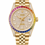 Super Clone Rolex Datejust Rainbow Rose Gold Diamond Dial
