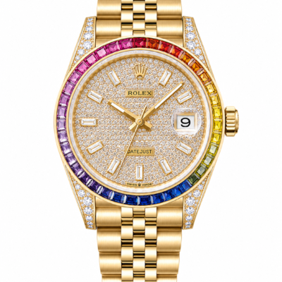 Super Clone Rolex Datejust Rainbow Rose Gold Diamond Dial