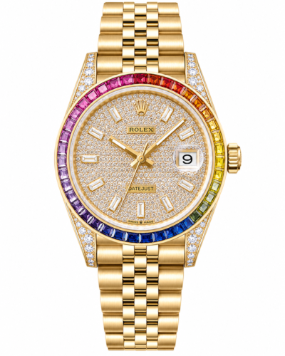 Super Clone Rolex Datejust Rainbow Rose Gold Diamond Dial