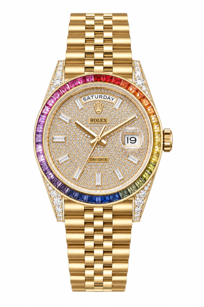 Super Clone Rolex Datejust Rainbow Rose Gold Diamond Dial