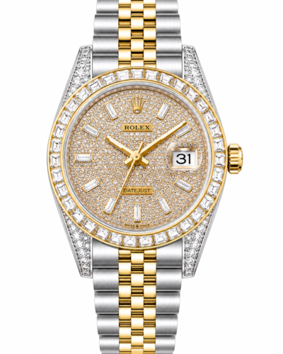 Super Clone Rolex Datejust Two Tone Gold Diamond Dial