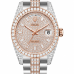 Super Clone Rolex Datejust Two Tone Rose Gold Diamond Edition