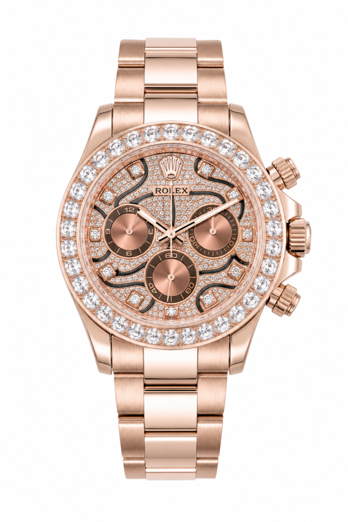 Super Clone Rolex Daytona Rose Gold Diamond Dial