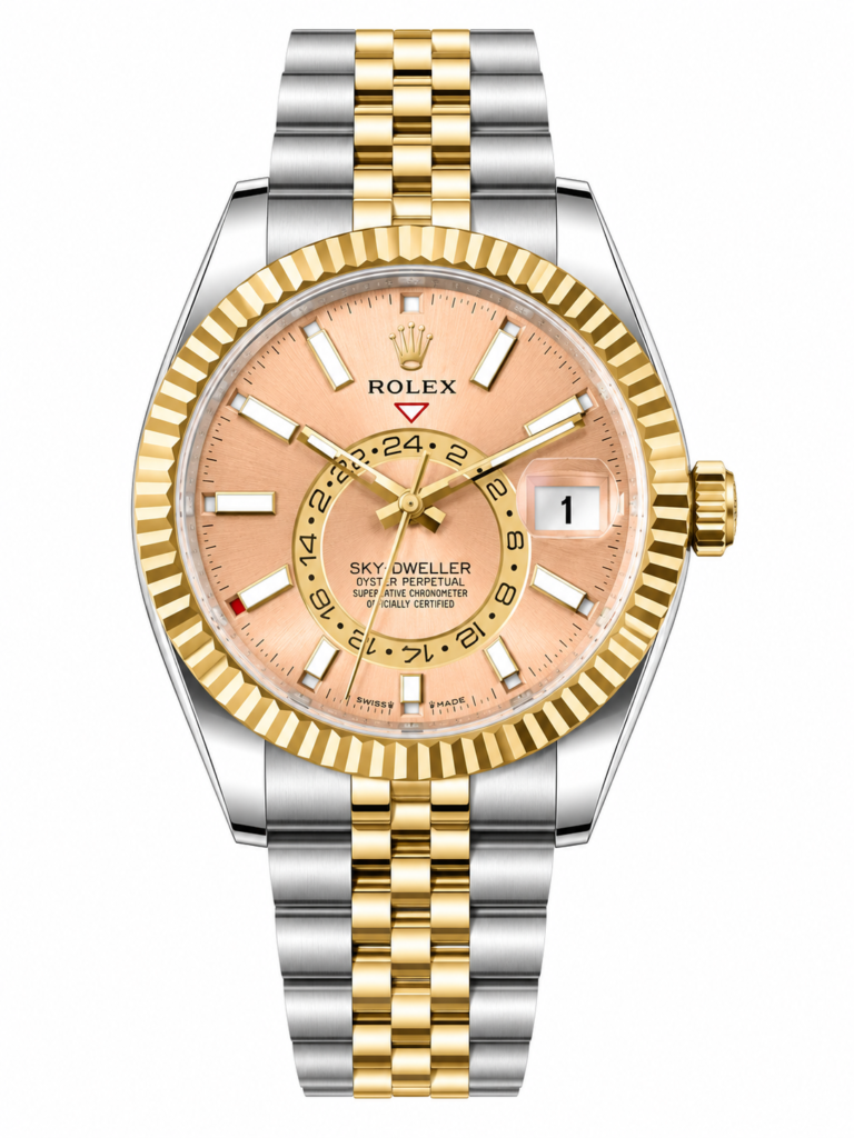 Super Clone Rolex Sky-Dweller Champagne Two Tone Jubilee