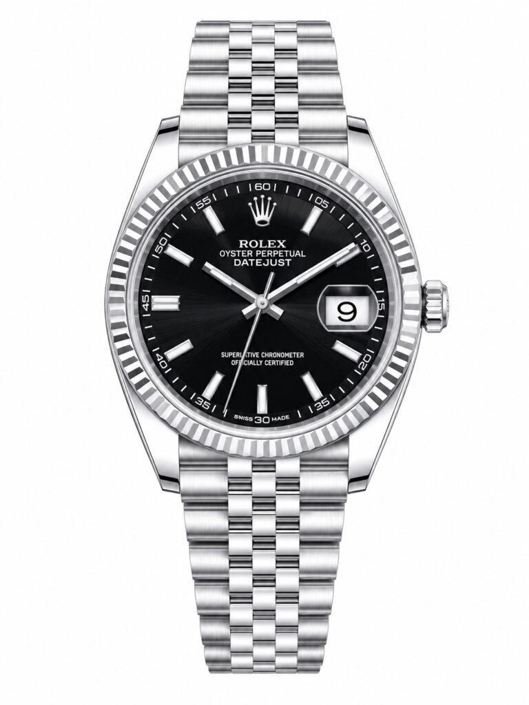 Super Clone Rolex Datejust 36 MM Black Dial Jubilee Bracelet Fluted Bezel Stainless Steel