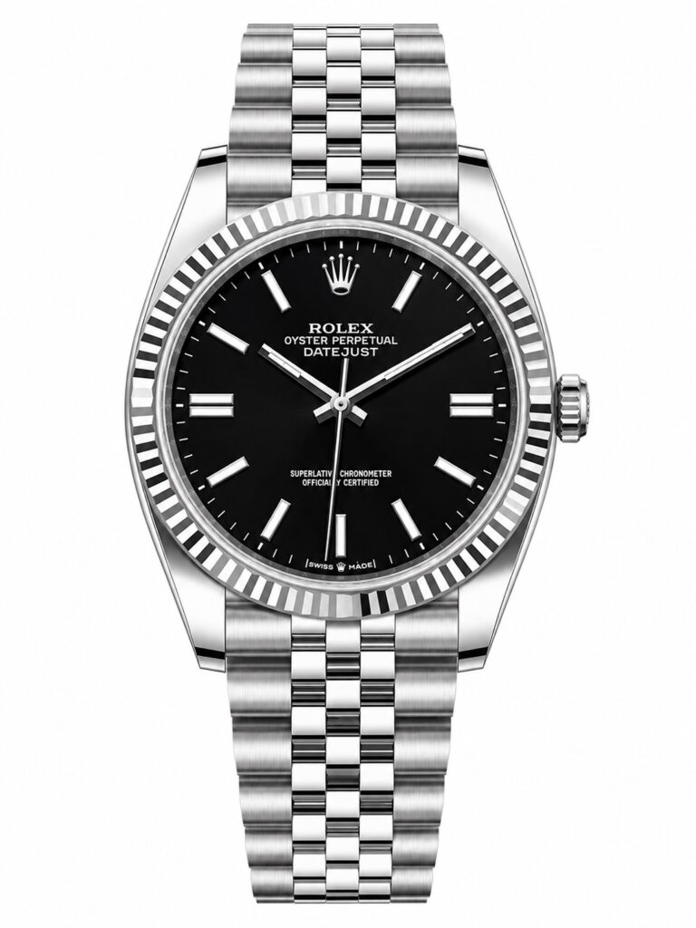 Super Clone Rolex Datejust 36 MM Black Dial Jubilee Bracelet Fluted Bezel Stainless Steel