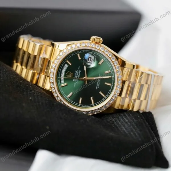 Super Clone Rolex Day-Date Bright Green Diamond Dial 128348rbr-0078 36 mm – Swiss SuperClone