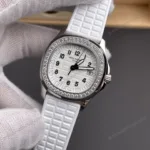 Super Clone Patek Philippe Aquanaut 5067A-025 35.6mm White Dial Diamond Bezel Moissanite Steel – CustomizeVersion – Swiss SuperClone