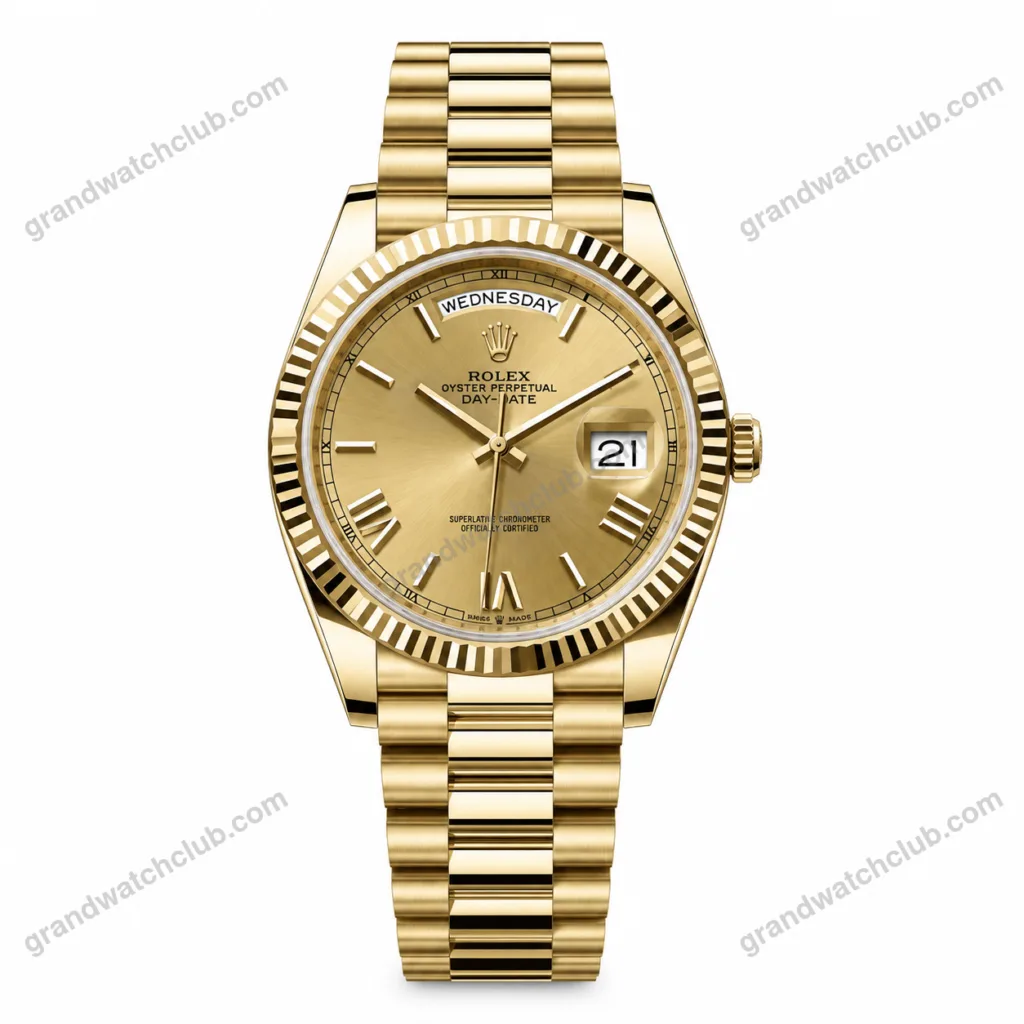 Super Clone Rolex Day-Date Roman Champagne Dial 228238 40 mm – Swiss SuperClone