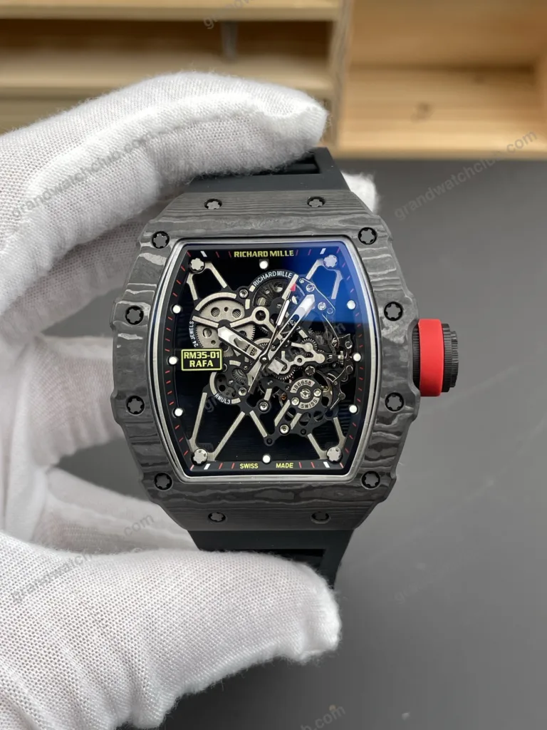 Super Clone Richard Mille RM 35-01 Richard Mille Rafa Cacbon NTPT Full Black 42mm