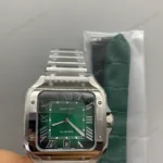 Super Clone Cartier Santos De Cartier Medium Green WSSA0061 35.5mm – Swiss SuperClone