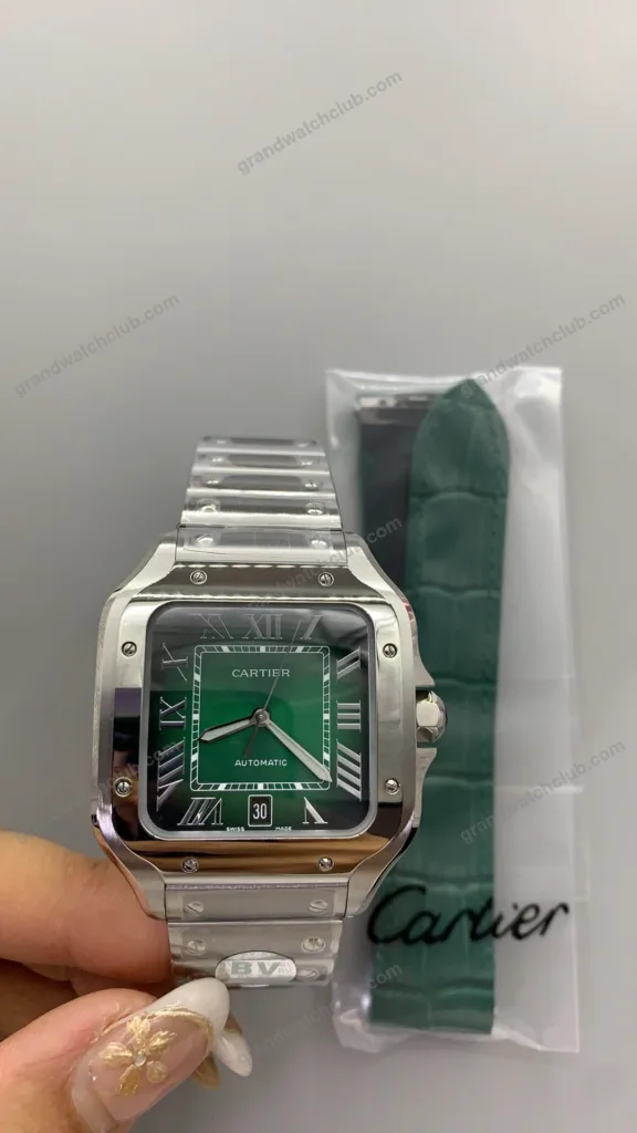 Super Clone Cartier Santos De Cartier Medium Green WSSA0061 35.5mm – Swiss SuperClone
