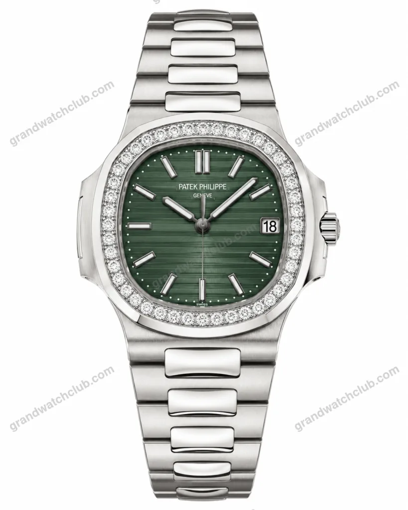 Super Clone Patek Philippe Patek Nautilus 5713G Green Dial 40mm Moissanite – Handcrafted Diamod – Swiss SuperClone