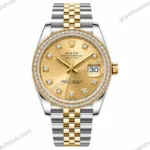 Super Clone Rolex Datejust Gold Dial SRL40 36 mm