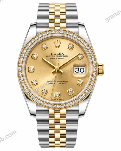 Super Clone Rolex Datejust Gold Dial SRL40 36 mm – Swiss SuperClone