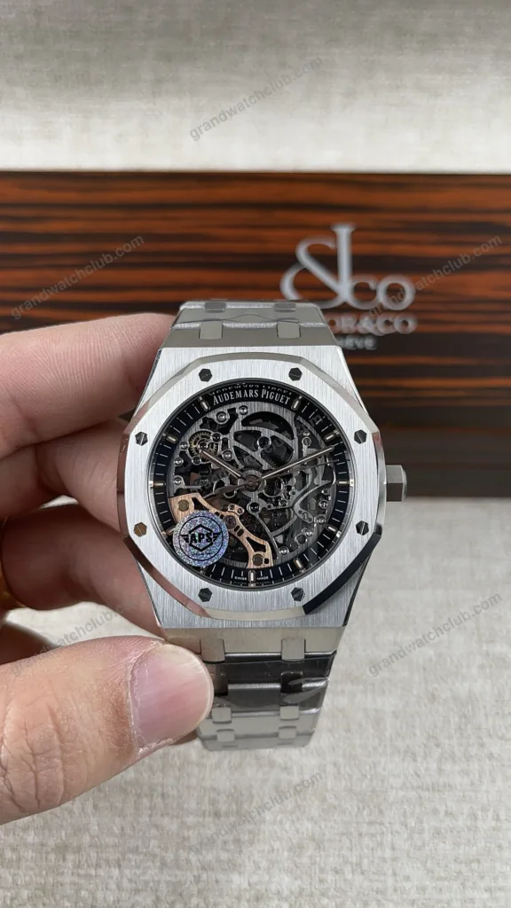 Super Clone Audemars Piguet Royal Oak 15407ST.OO 41mm Skeleton Dial Steel V3 Base – Swiss SuperClone