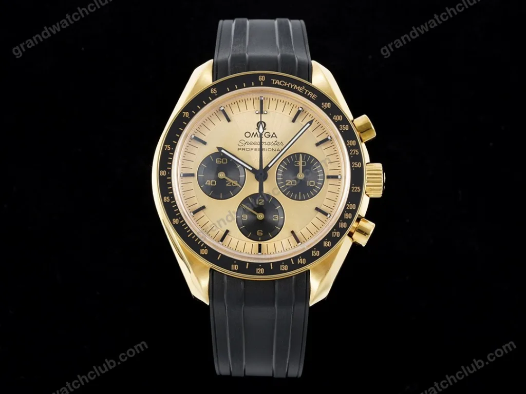 Super Clone Omega Speedmaster Moonwatch Professional 310.63.42.50.01.001 42mm Yellow Gold – Swiss SuperClone