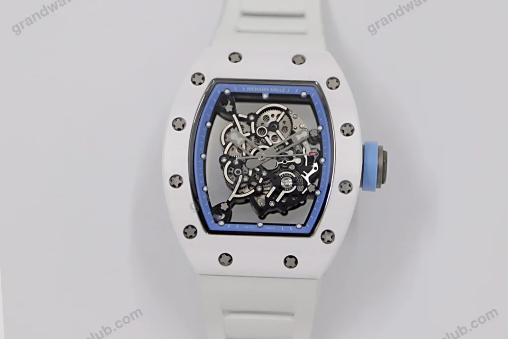 Super Clone Richard Mille RM 55 Richard Mille BLUE 42mm Ceramic
