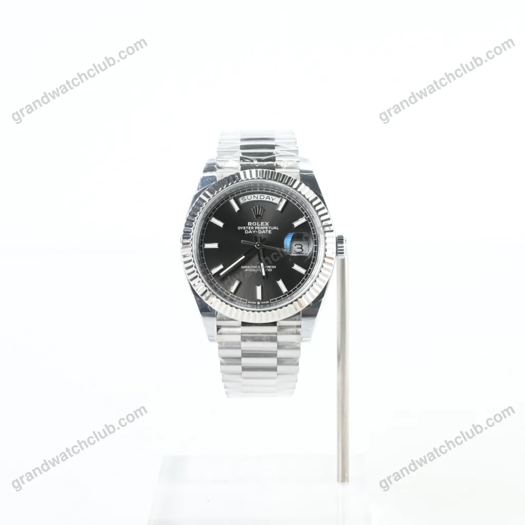 Super Clone Rolex Day-Date Bright Black Dial 228236-0003 40 mm – Swiss SuperClone