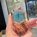 Super Clone Rolex Day-Date Turquoise Diamond Dial 128345rbr-0064 36 mm – Swiss SuperClone