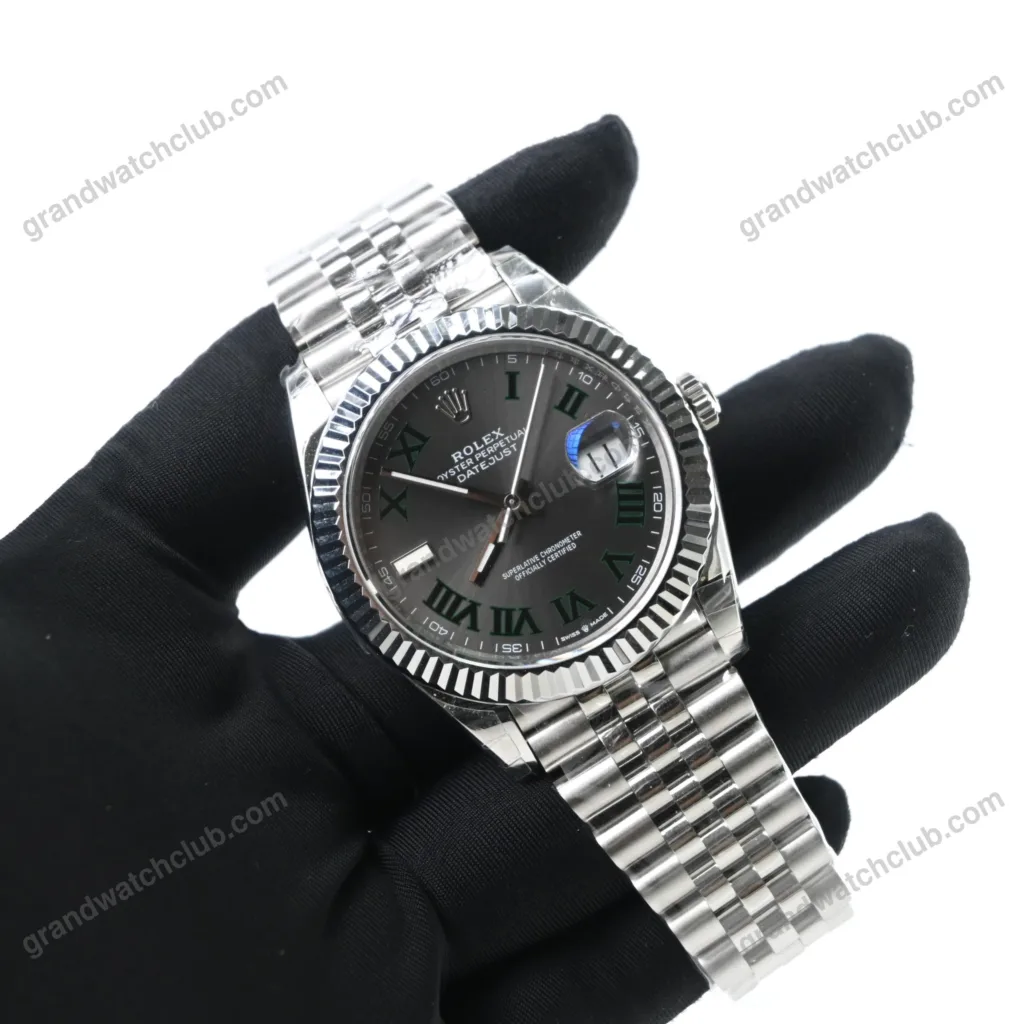 Super Clone Rolex Datejust Rhodium Dial 126334 “Wimbledon” Flutted/Jubilee 41 mm – Swiss SuperClone