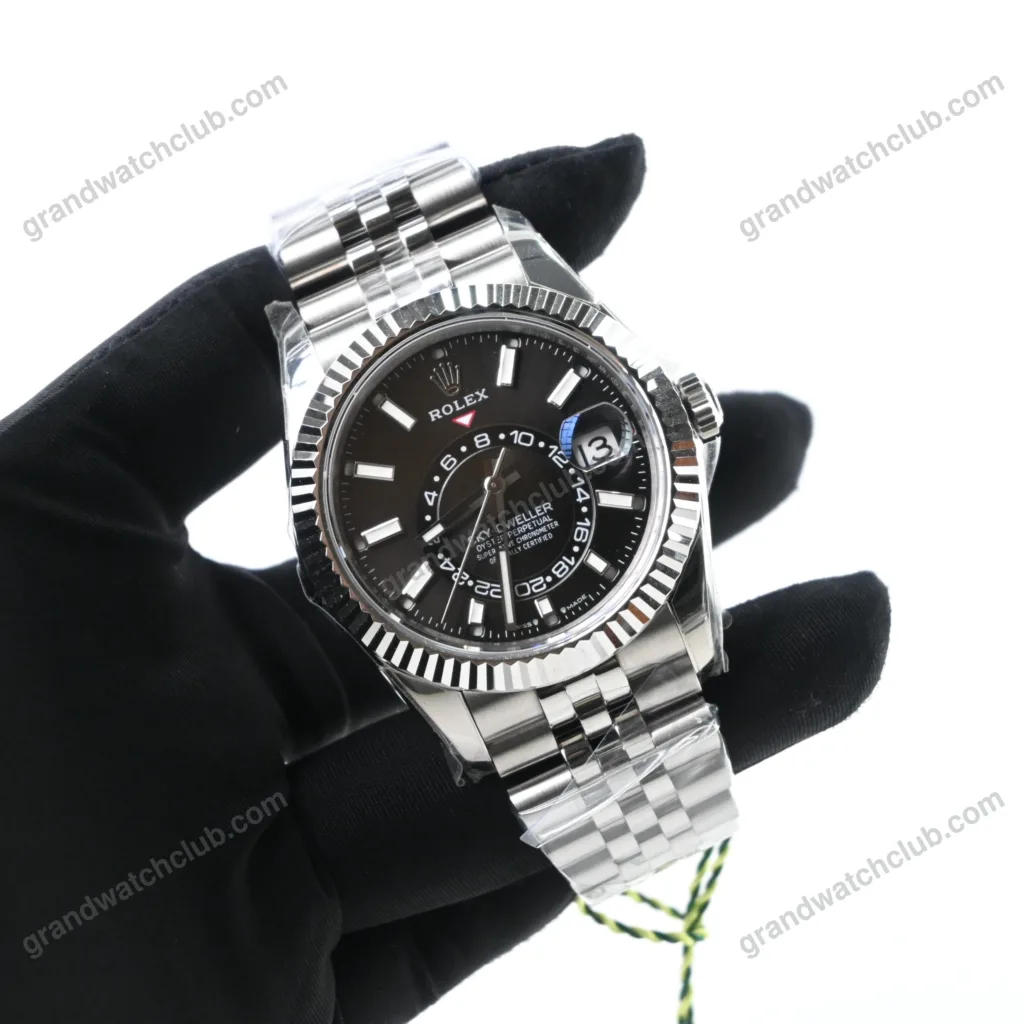 Super Clone Rolex Sky-Dweller Bright black Dial 336934 Jubilee – Swiss SuperClone