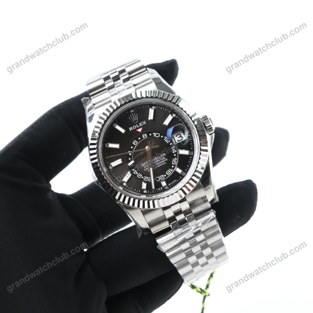 Super Clone Rolex Sky-Dweller Bright black Dial 336934 Jubilee – Swiss SuperClone