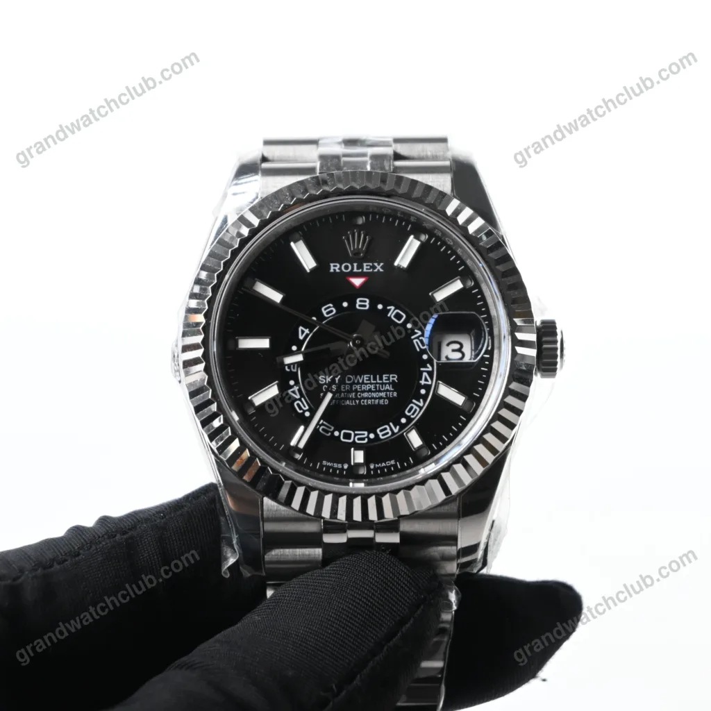 Super Clone Rolex Sky-Dweller Bright black Dial 336934 Jubilee – Swiss SuperClone