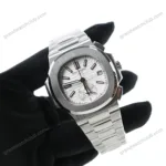 Super Clone Patek Philippe Nautilus Chronograph 5980/1A-019 40.5mm White Dial – Swiss SuperClone