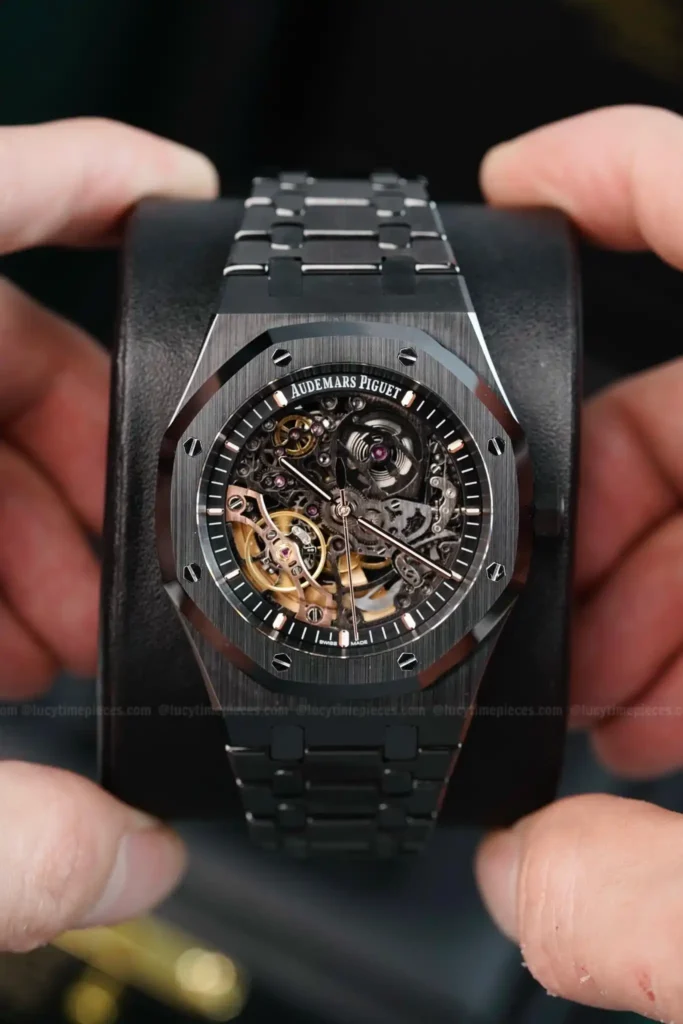 Super Clone Audemars Piguet Royal Oak 15407CE.OO 41mm Skeleton Dial Ceramic V3 Base — side profile