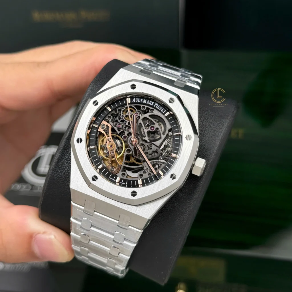 Super Clone Audemars Piguet Royal Oak 15407ST.OO 41mm Skeleton Dial Steel V3 Base