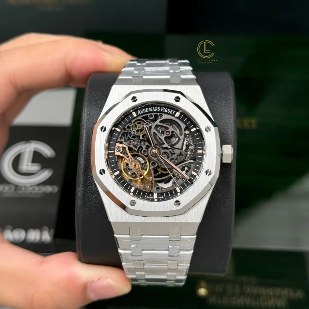 Super Clone Audemars Piguet Royal Oak 15407ST.OO 41mm Skeleton Dial Steel V3 Base