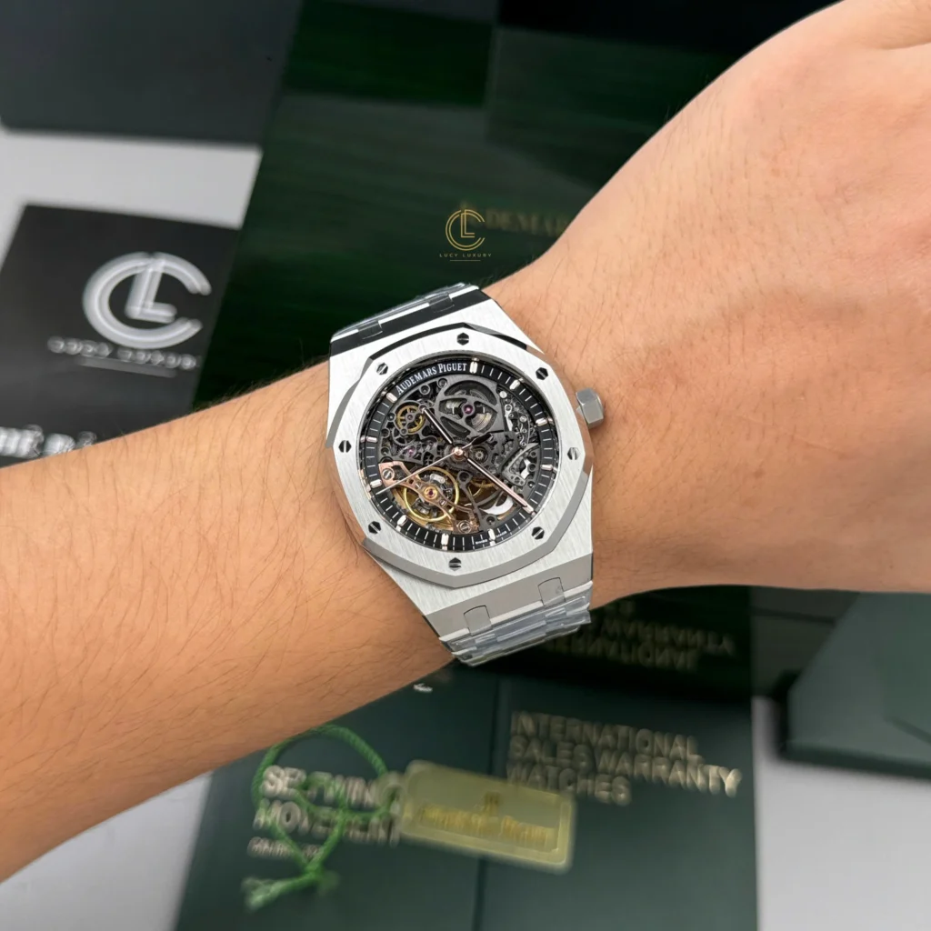 Super Clone Audemars Piguet Royal Oak 15407ST.OO 41mm Skeleton Dial Steel V3 Base