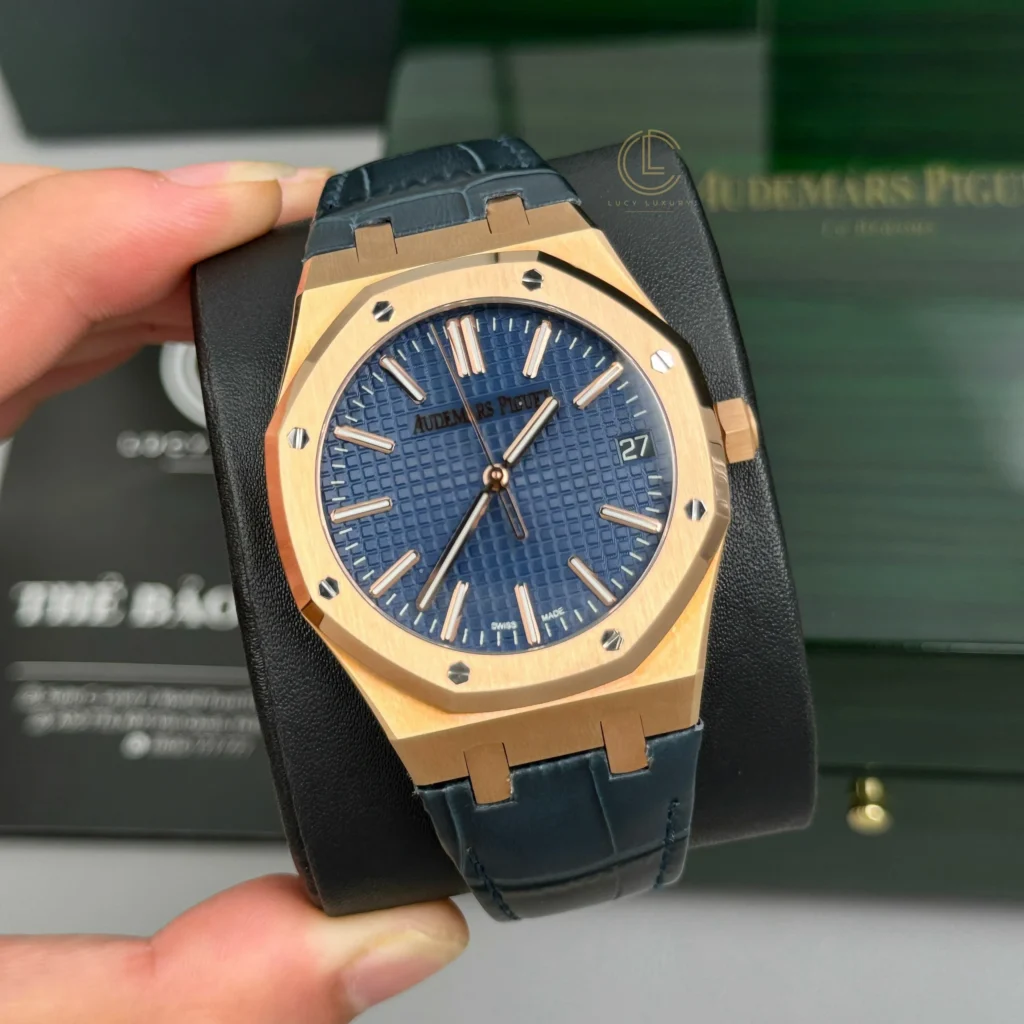 Super Clone Audemars Piguet Royal Oak 15510OR Yellow Gold 41mm Blue Dial