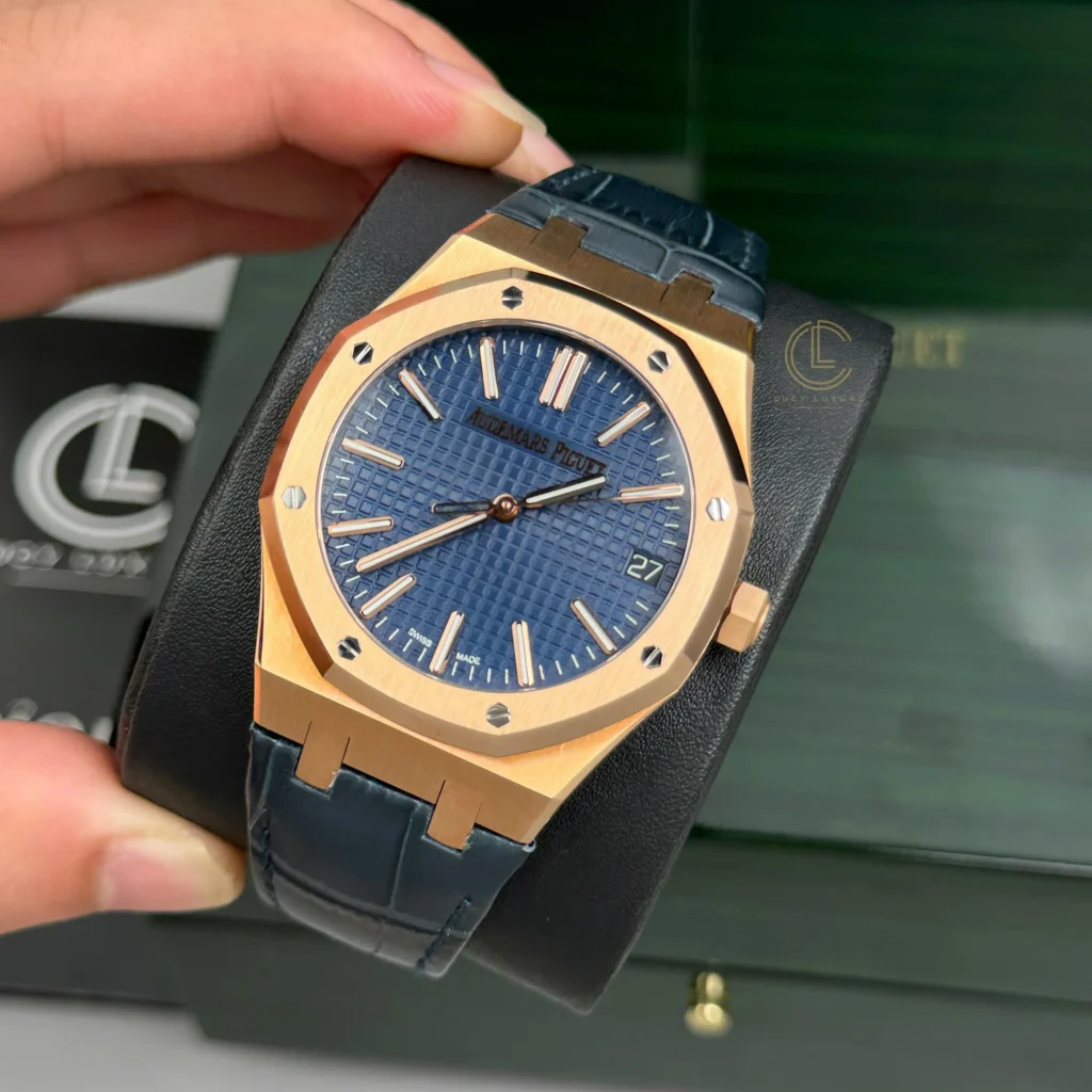 Super Clone Audemars Piguet Royal Oak 15510OR Yellow Gold 41mm Blue Dial