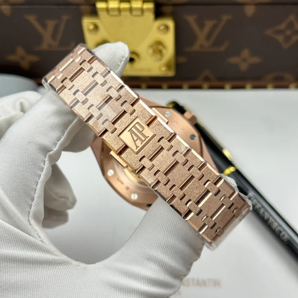 Super Clone Audemars Piguet Royal Oak Frosted Gold Double Balance Wheel Openworked 15412OR.YG.1224OR.01-B 41mm